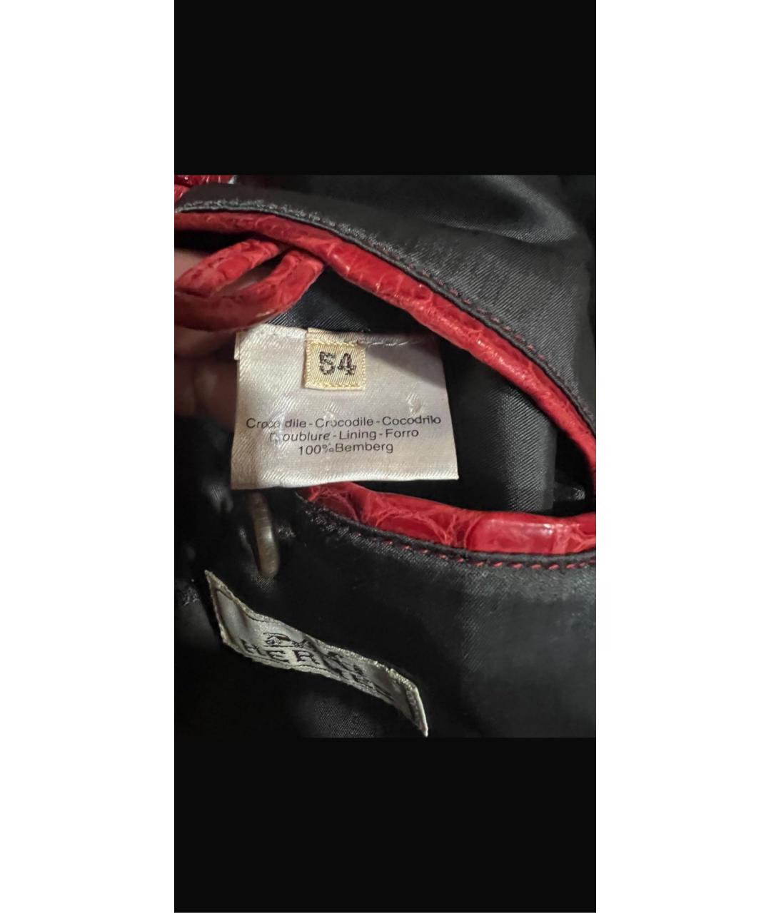HERMES Красная куртка из кожи крокодила, фото 4