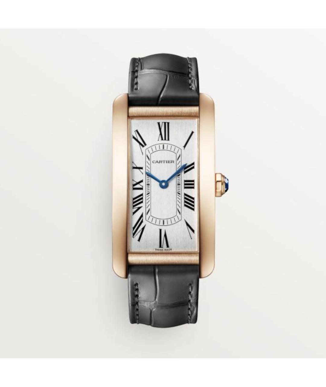 CARTIER Черные часы из розового золота, фото 4