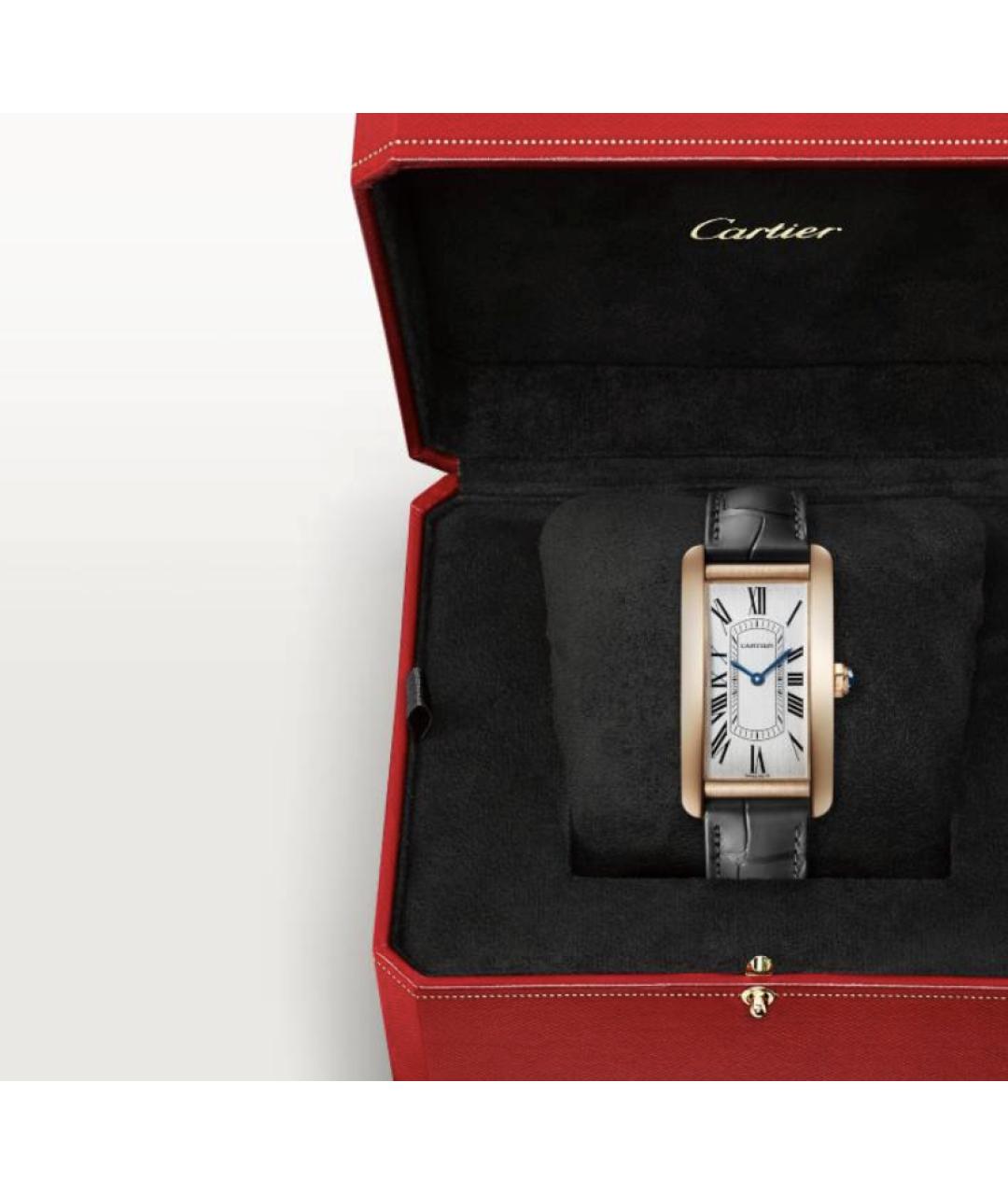 CARTIER Черные часы из розового золота, фото 3