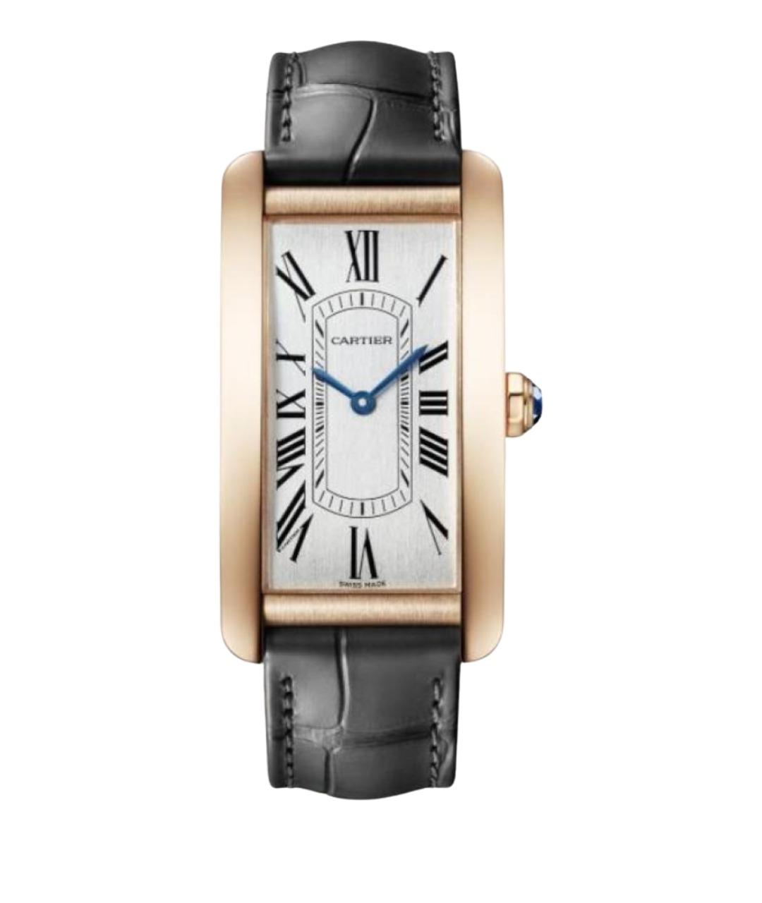 CARTIER Черные часы из розового золота, фото 1