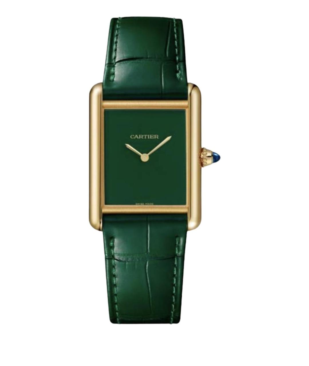 CARTIER Зеленые часы из желтого золота, фото 1