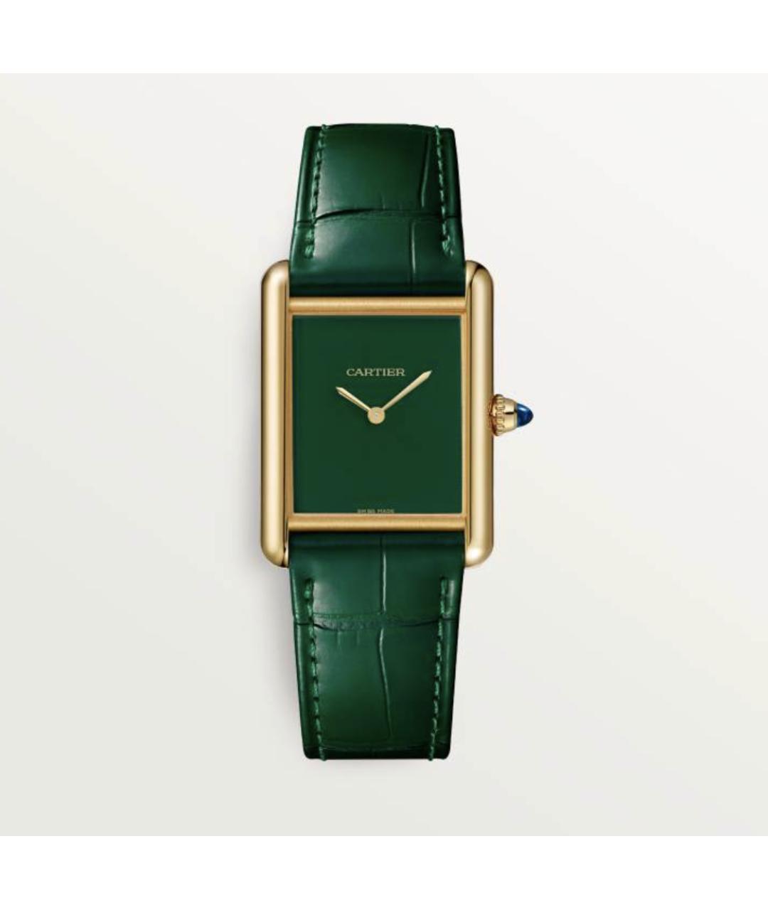 CARTIER Зеленые часы из желтого золота, фото 4