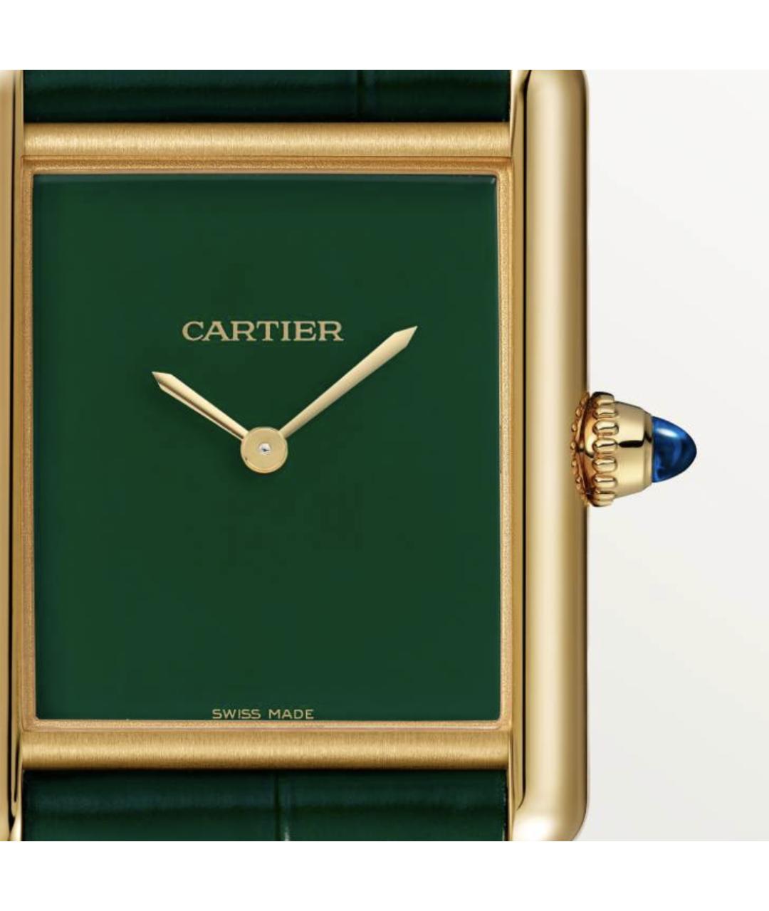 CARTIER Зеленые часы из желтого золота, фото 2