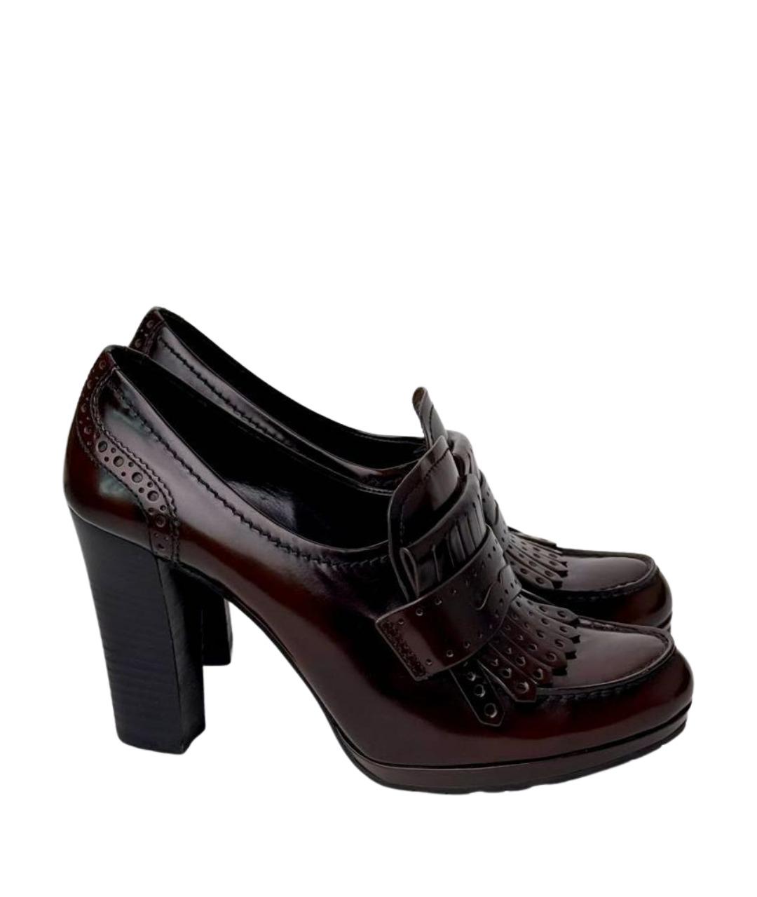 PRADA Коричневые кожаные туфли, фото 1