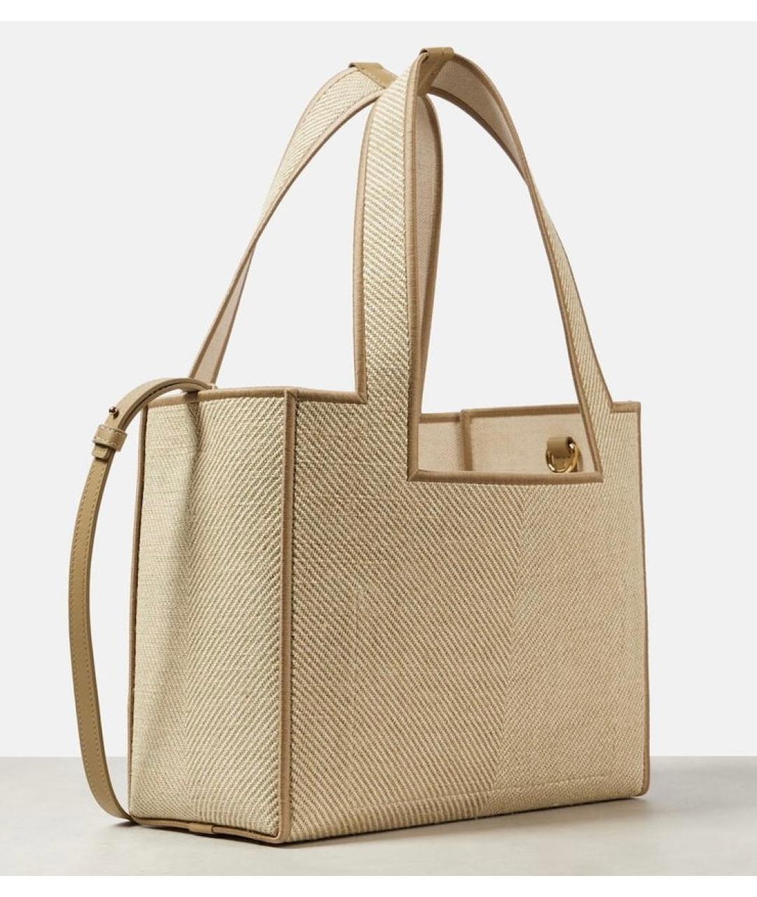 LOEWE Бежевая тканевая сумка тоут, фото 4
