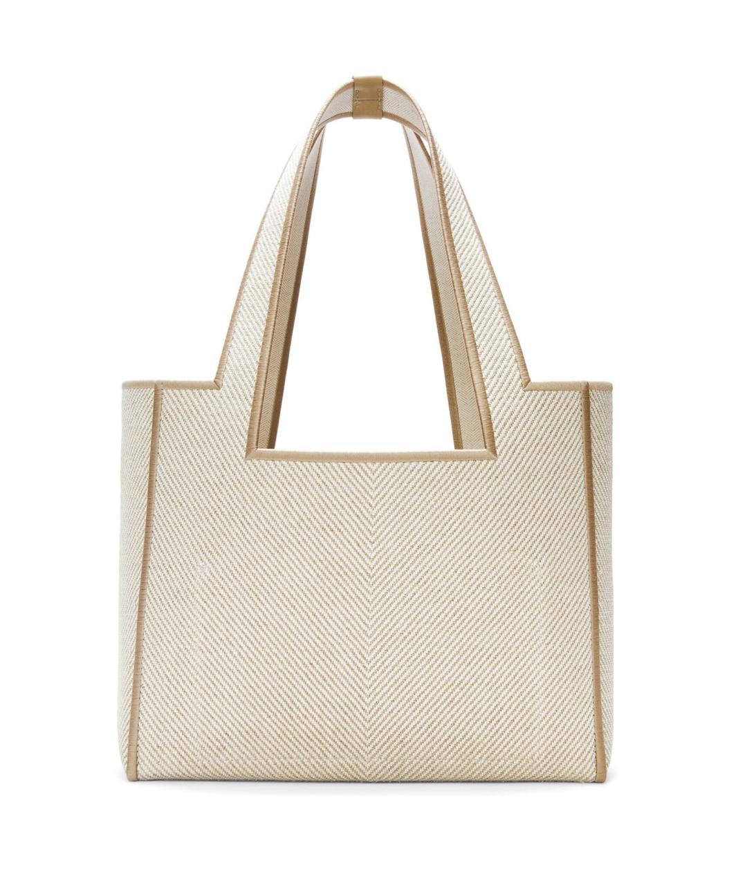 LOEWE Бежевая тканевая сумка тоут, фото 8