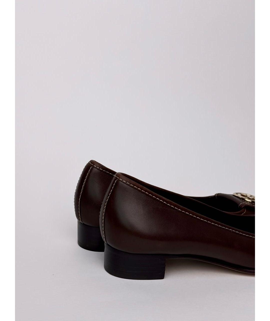 GUCCI Коричневые кожаные туфли, фото 4