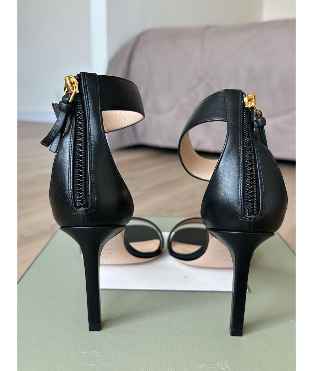 TOM FORD Черные кожаные босоножки, фото 4
