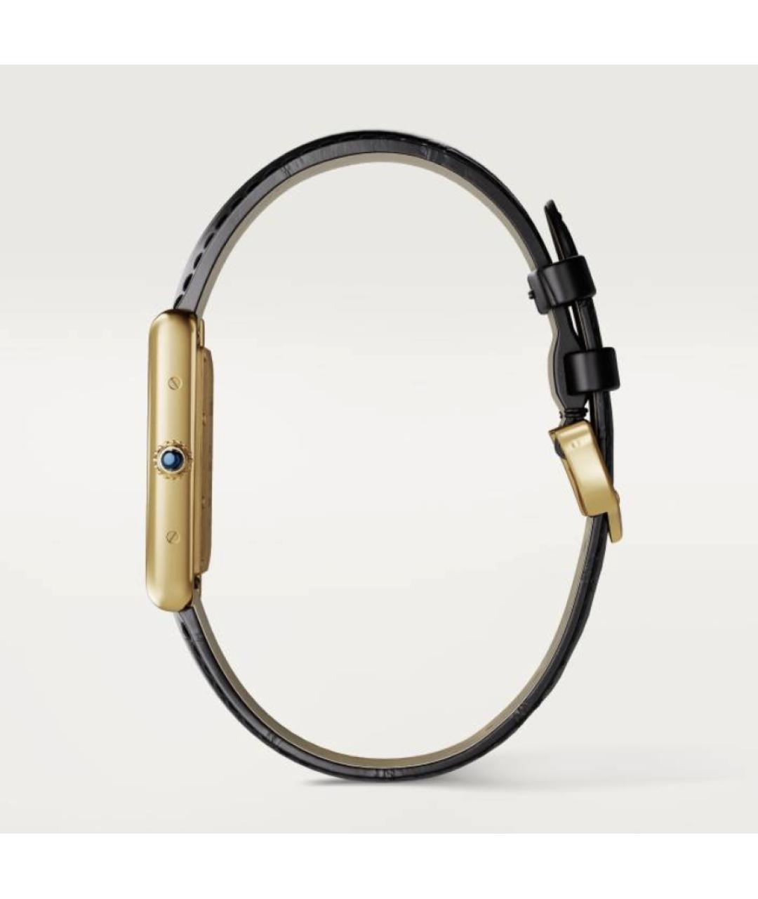 CARTIER Черные часы из желтого золота, фото 2