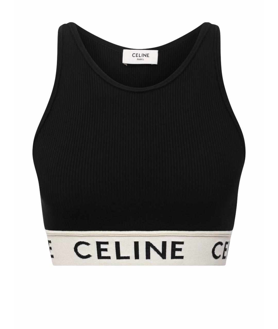 CELINE Черная майка, фото 4