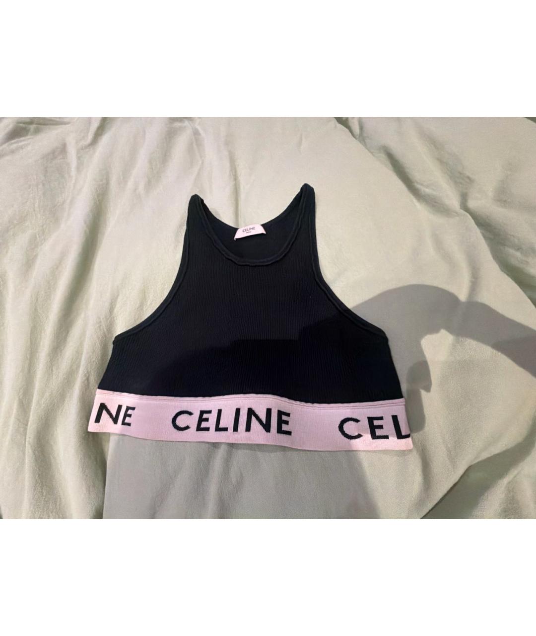 CELINE Черная майка, фото 2