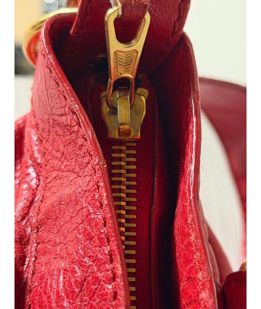 BALENCIAGA Красная кожаная сумка через плечо, фото 8