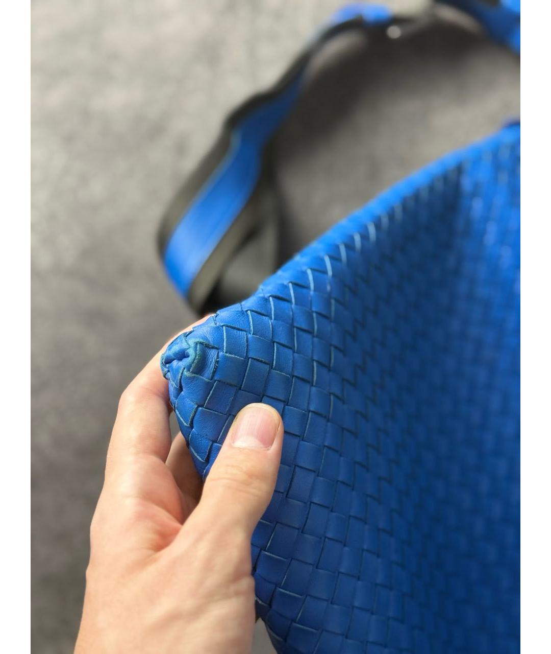 BOTTEGA VENETA Синяя кожаная сумка на плечо, фото 5