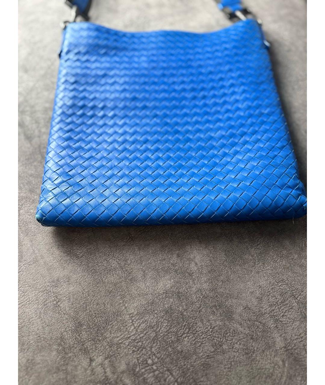 BOTTEGA VENETA Синяя кожаная сумка на плечо, фото 6