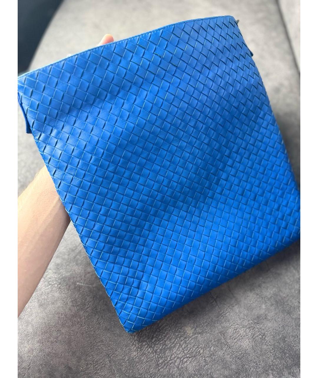 BOTTEGA VENETA Синяя кожаная сумка на плечо, фото 2