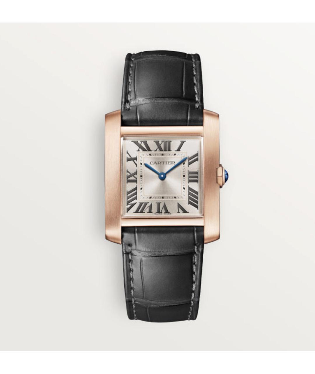 CARTIER Черные часы из розового золота, фото 3