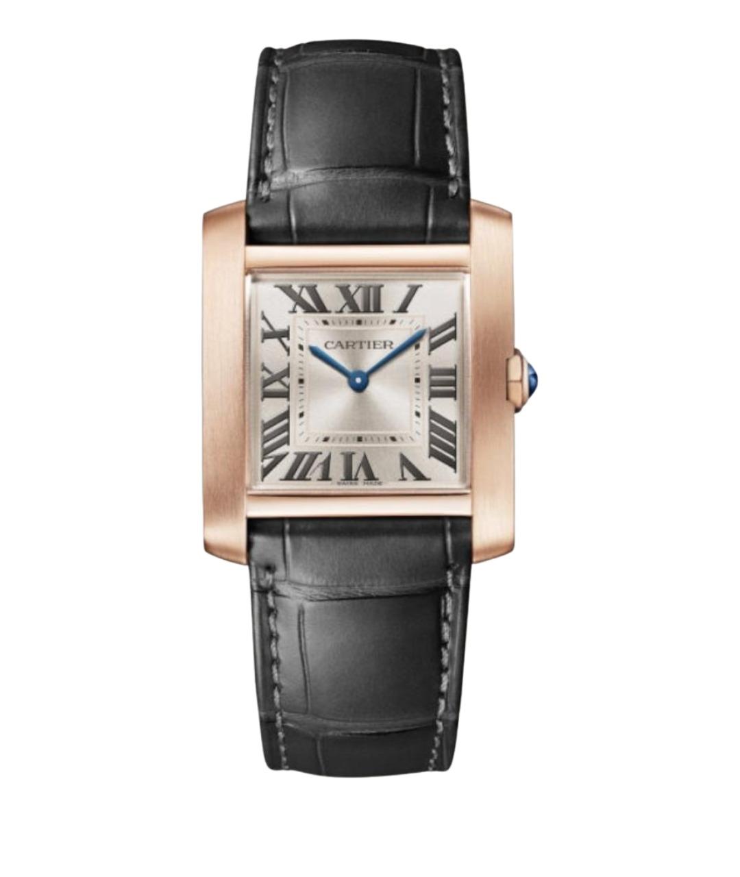 CARTIER Черные часы из розового золота, фото 1