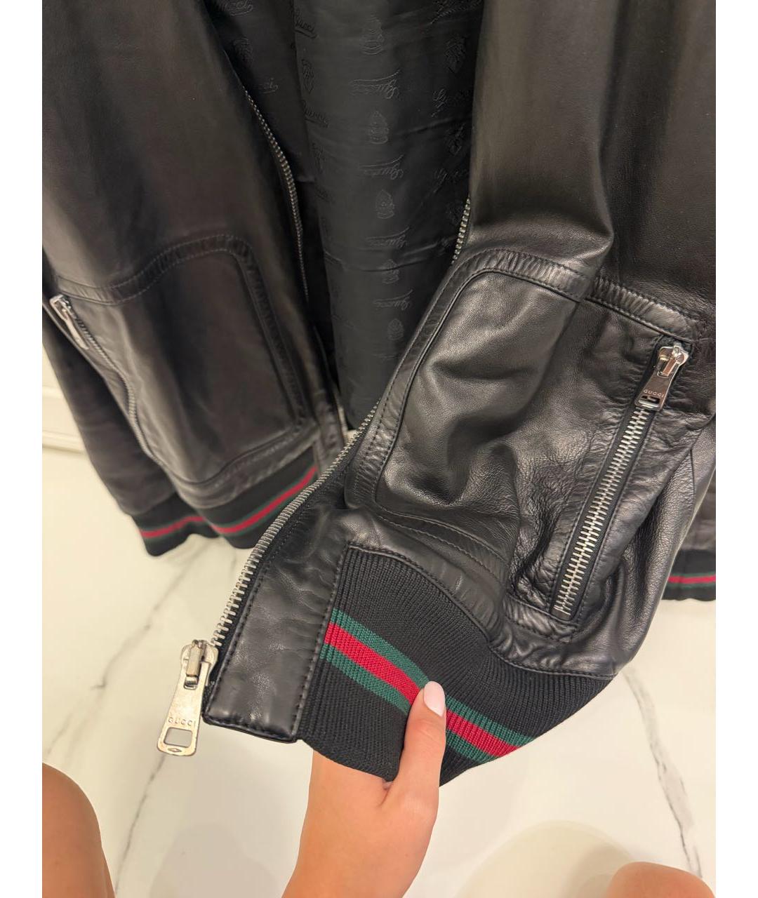 GUCCI Черная кожаная куртка, фото 4