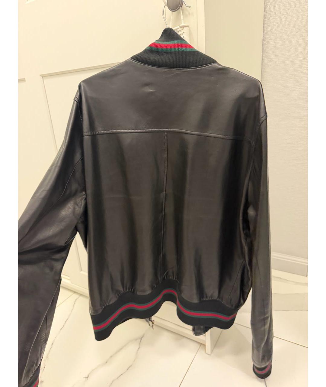 GUCCI Черная кожаная куртка, фото 5