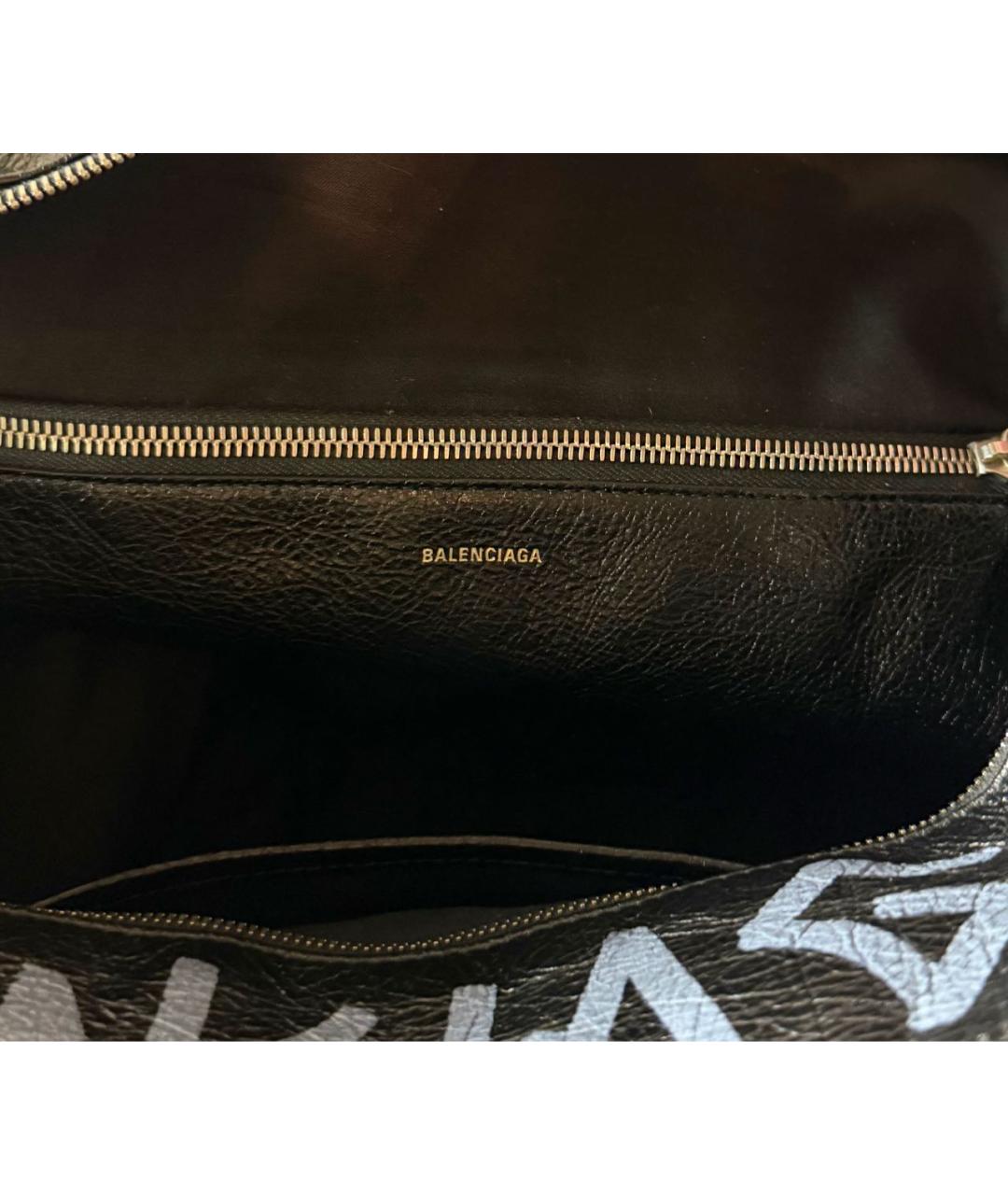 BALENCIAGA Черная кожаная сумка тоут, фото 4