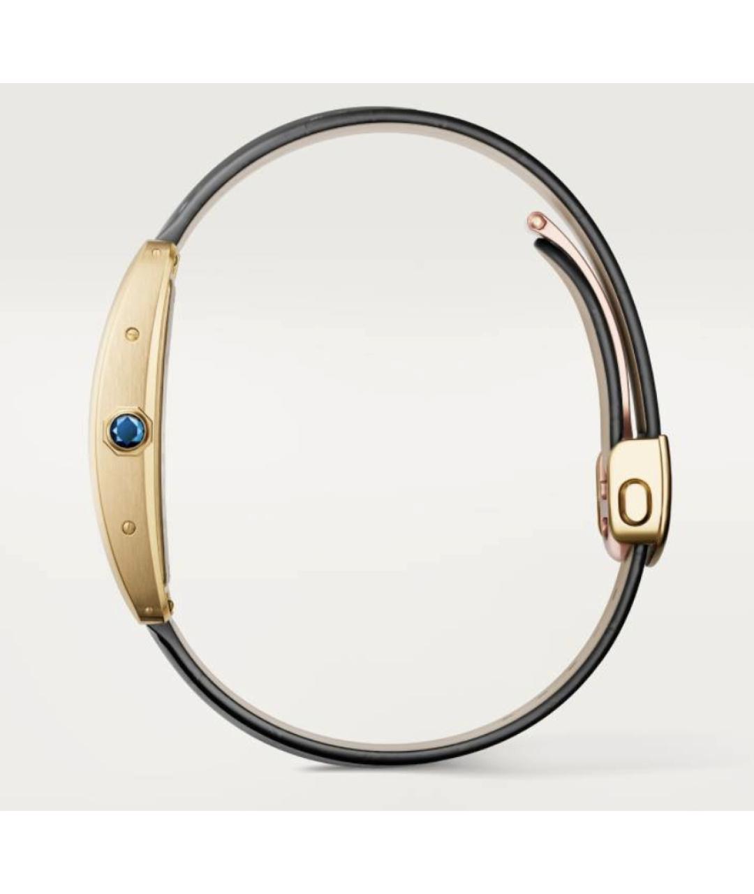 CARTIER Черные часы из желтого золота, фото 2