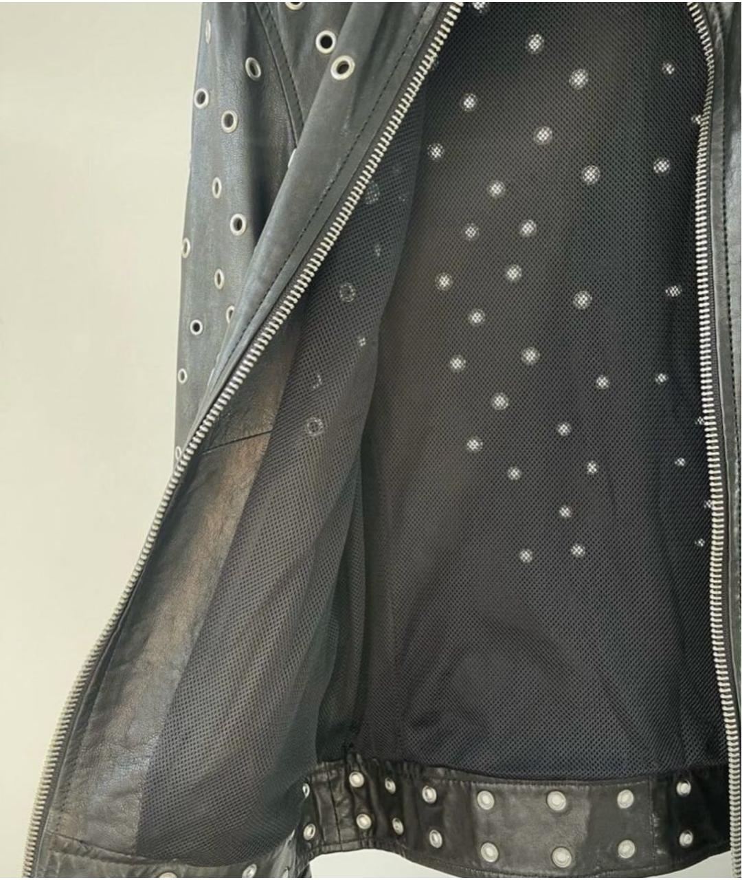ROBERTO CAVALLI Черная кожаная куртка, фото 5