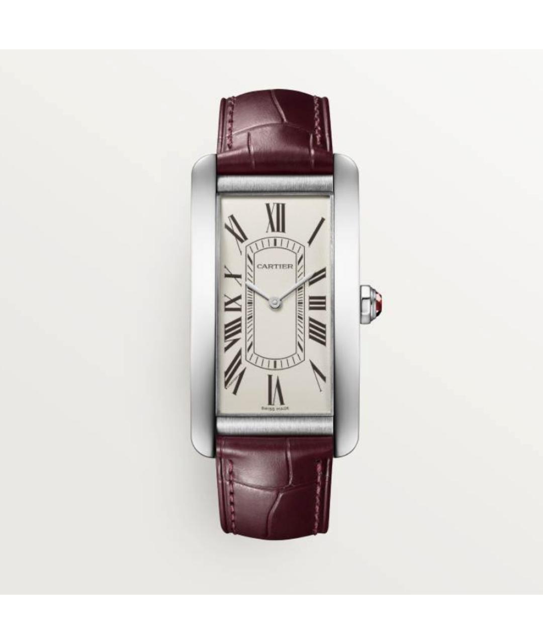 CARTIER Бордовые часы из белого золота, фото 4