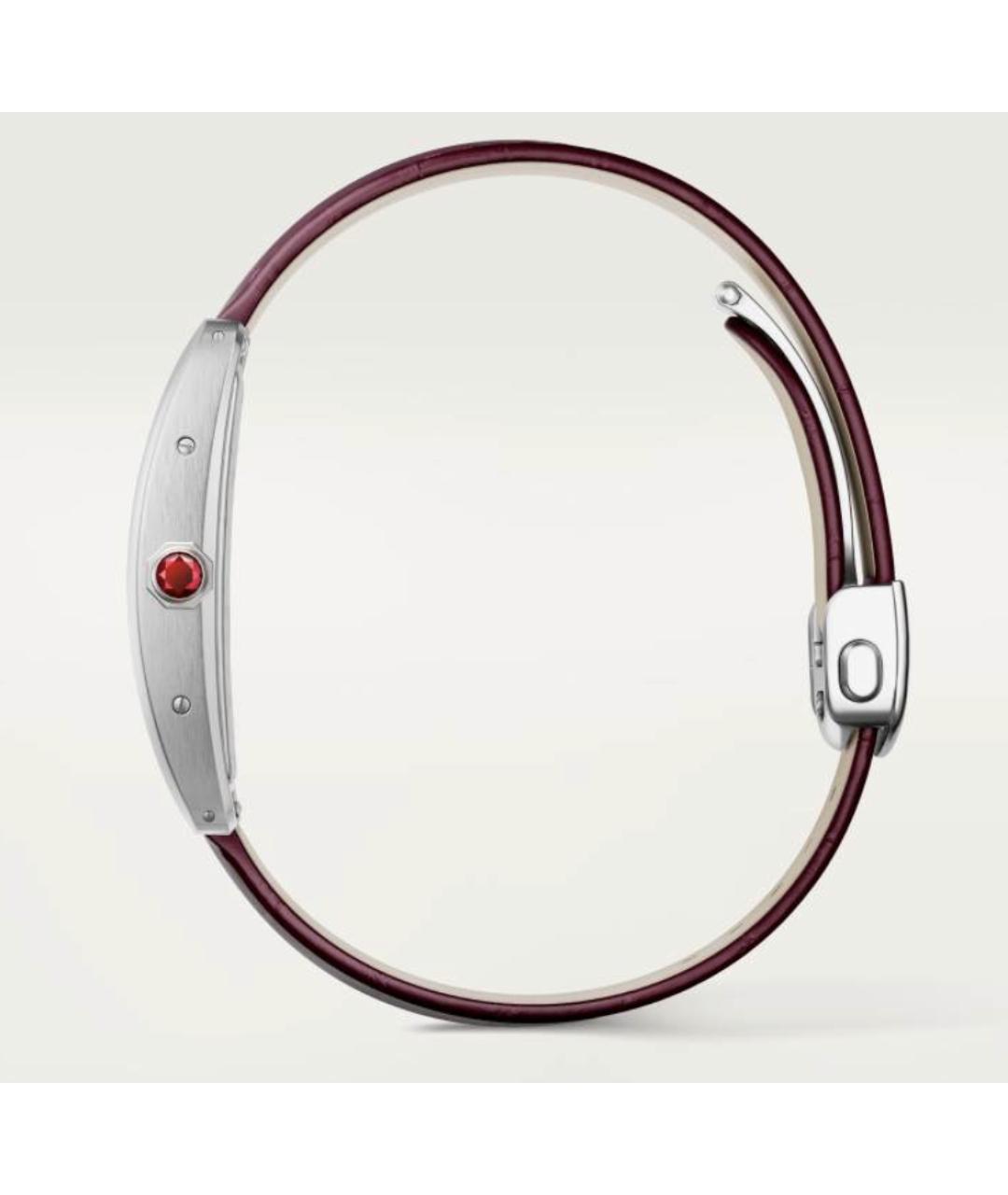 CARTIER Бордовые часы из белого золота, фото 2