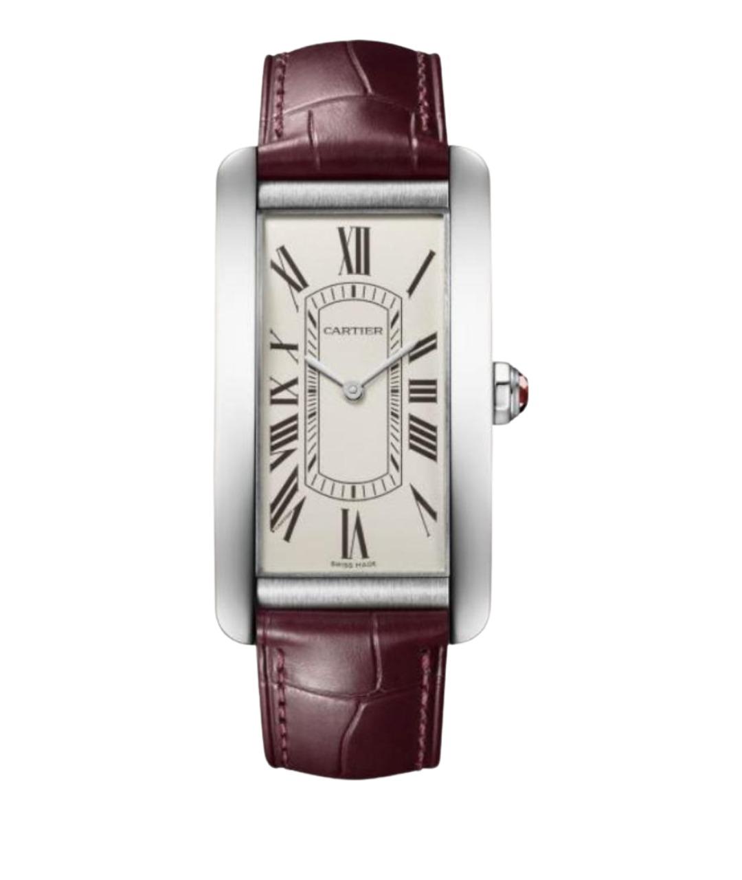 CARTIER Бордовые часы из белого золота, фото 1