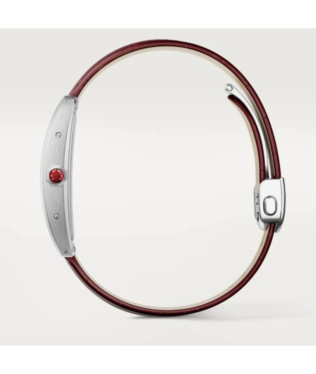 CARTIER Бордовые часы из белого золота, фото 2