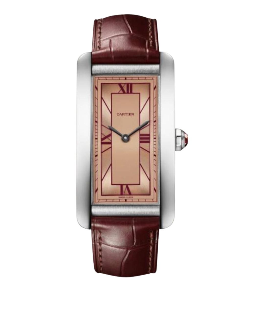 CARTIER Бордовые часы из белого золота, фото 1