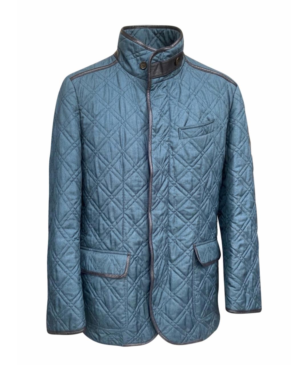 BRIONI Синяя шелковая куртка, фото 1