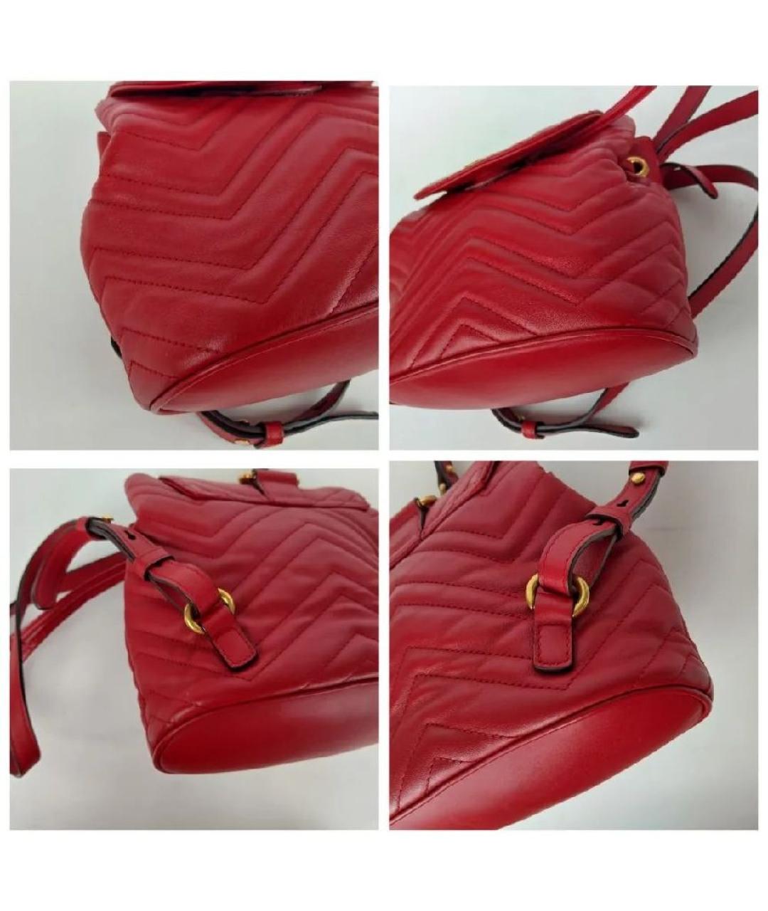 GUCCI Красный кожаный рюкзак, фото 4