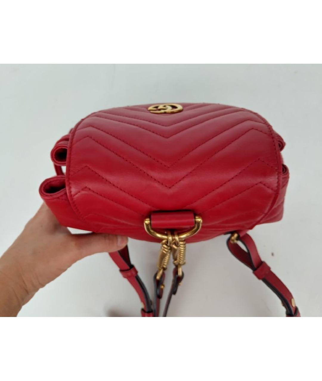 GUCCI Красный кожаный рюкзак, фото 6