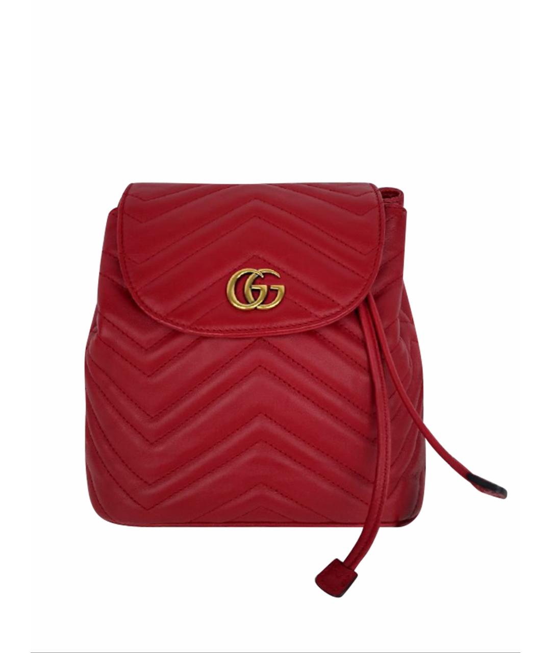 GUCCI Красный кожаный рюкзак, фото 1