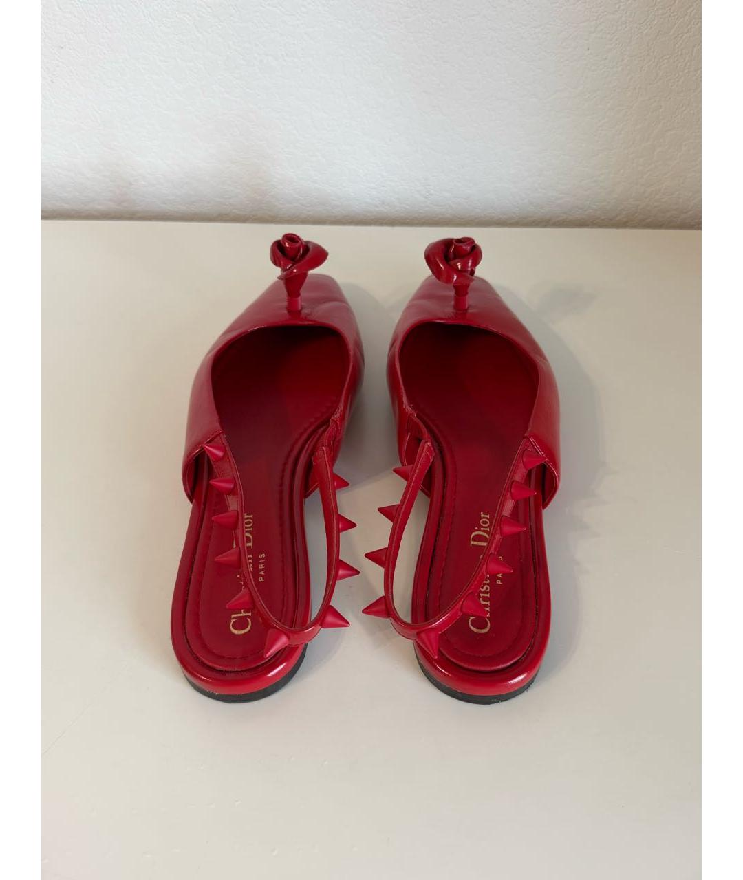 CHRISTIAN DIOR Красные балетки из лакированной кожи, фото 4
