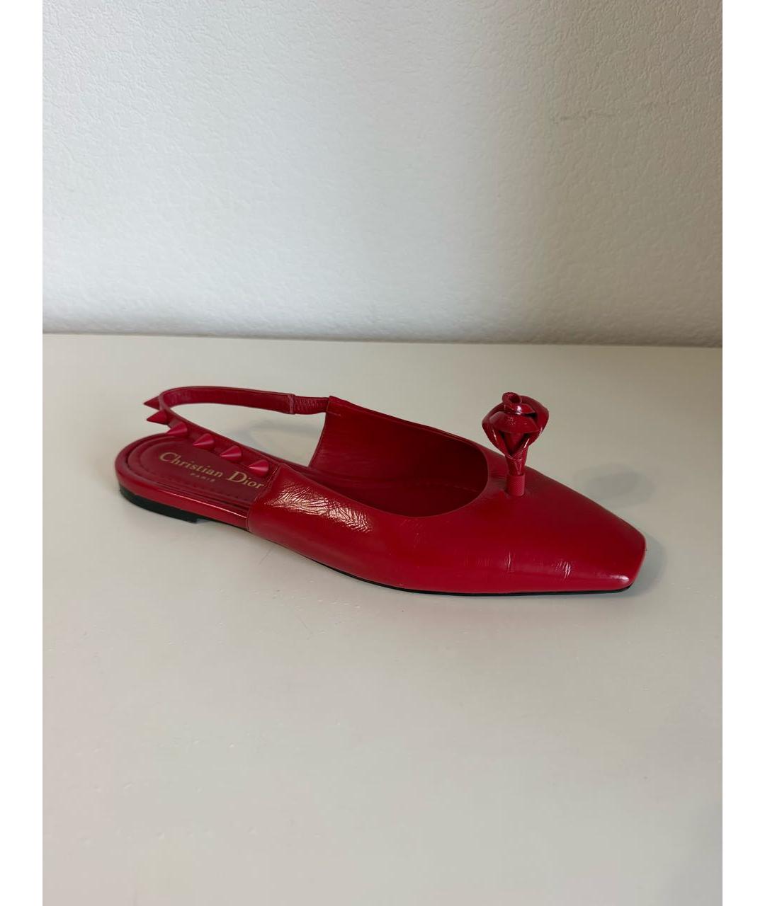 CHRISTIAN DIOR Красные балетки из лакированной кожи, фото 9