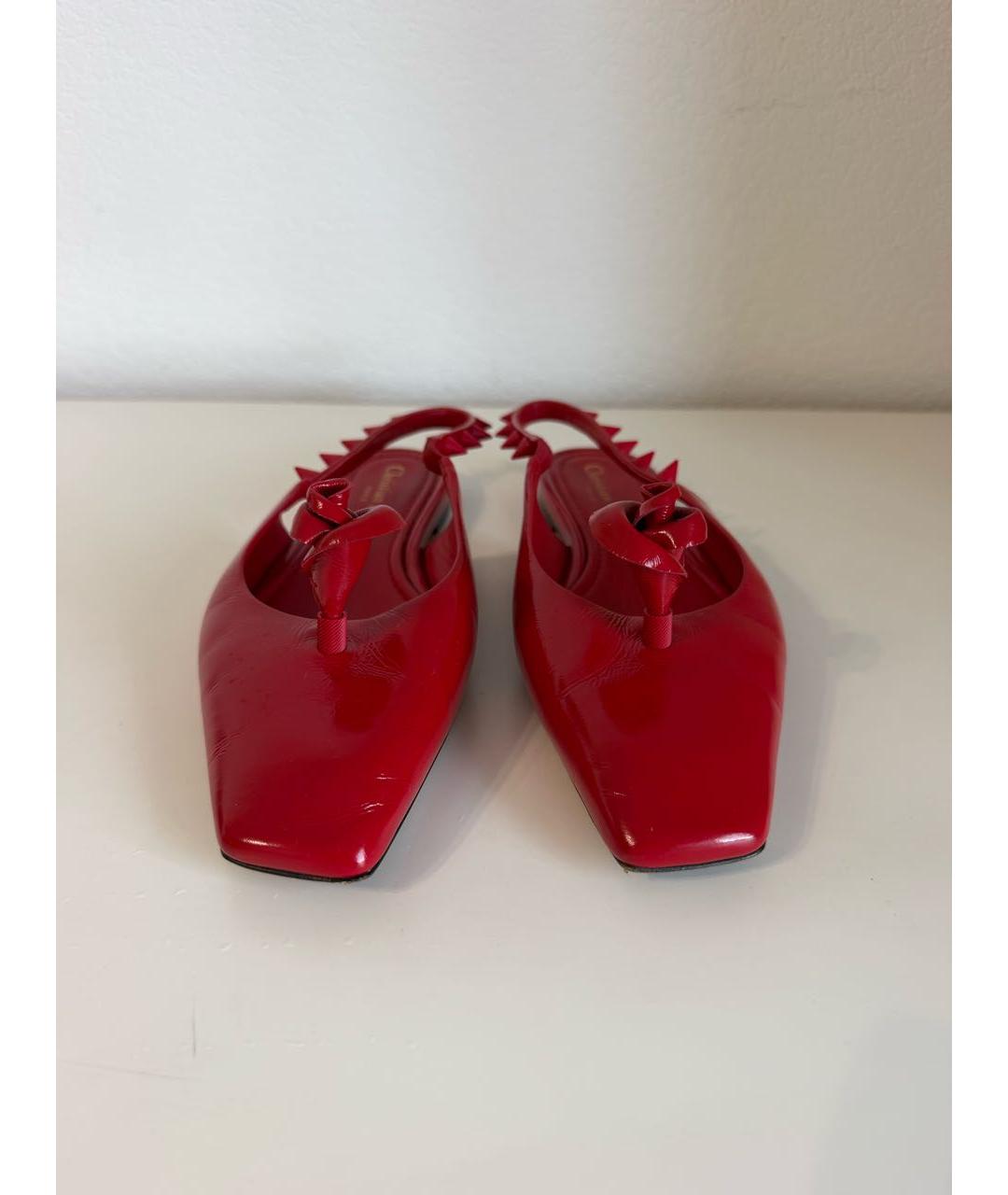 CHRISTIAN DIOR Красные балетки из лакированной кожи, фото 2