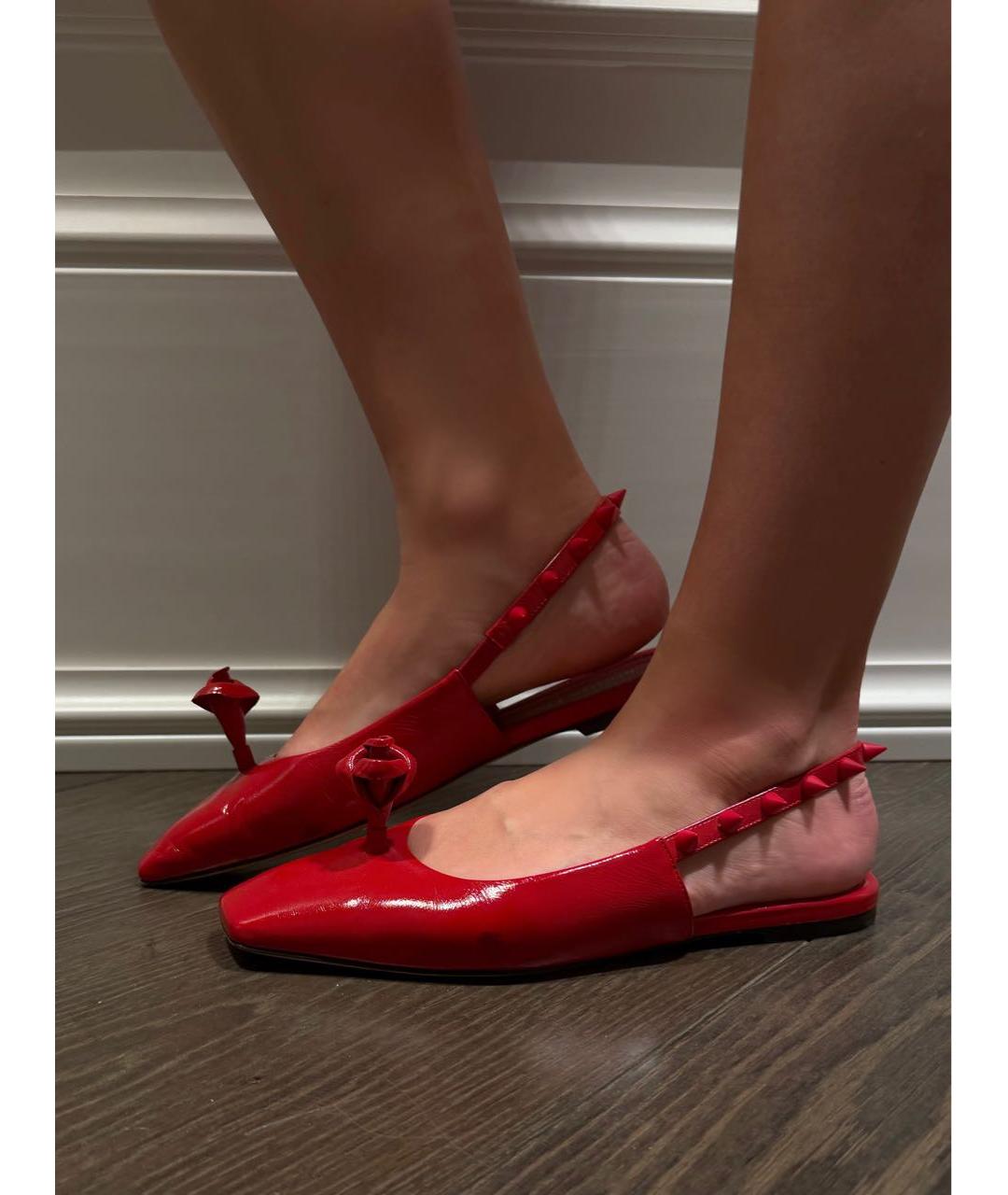 CHRISTIAN DIOR Красные балетки из лакированной кожи, фото 5