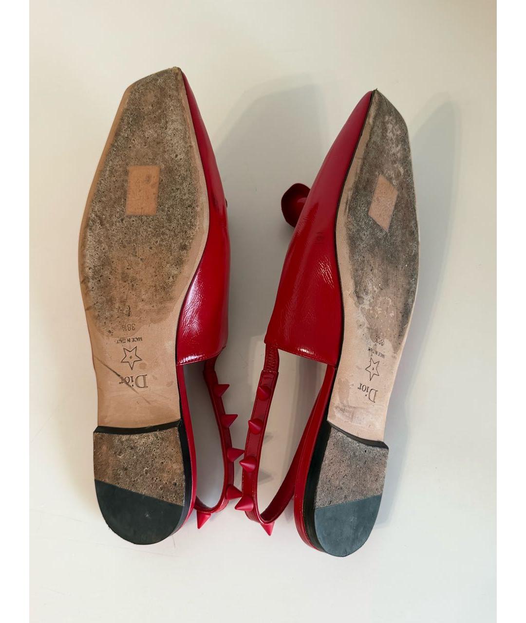 CHRISTIAN DIOR Красные балетки из лакированной кожи, фото 8