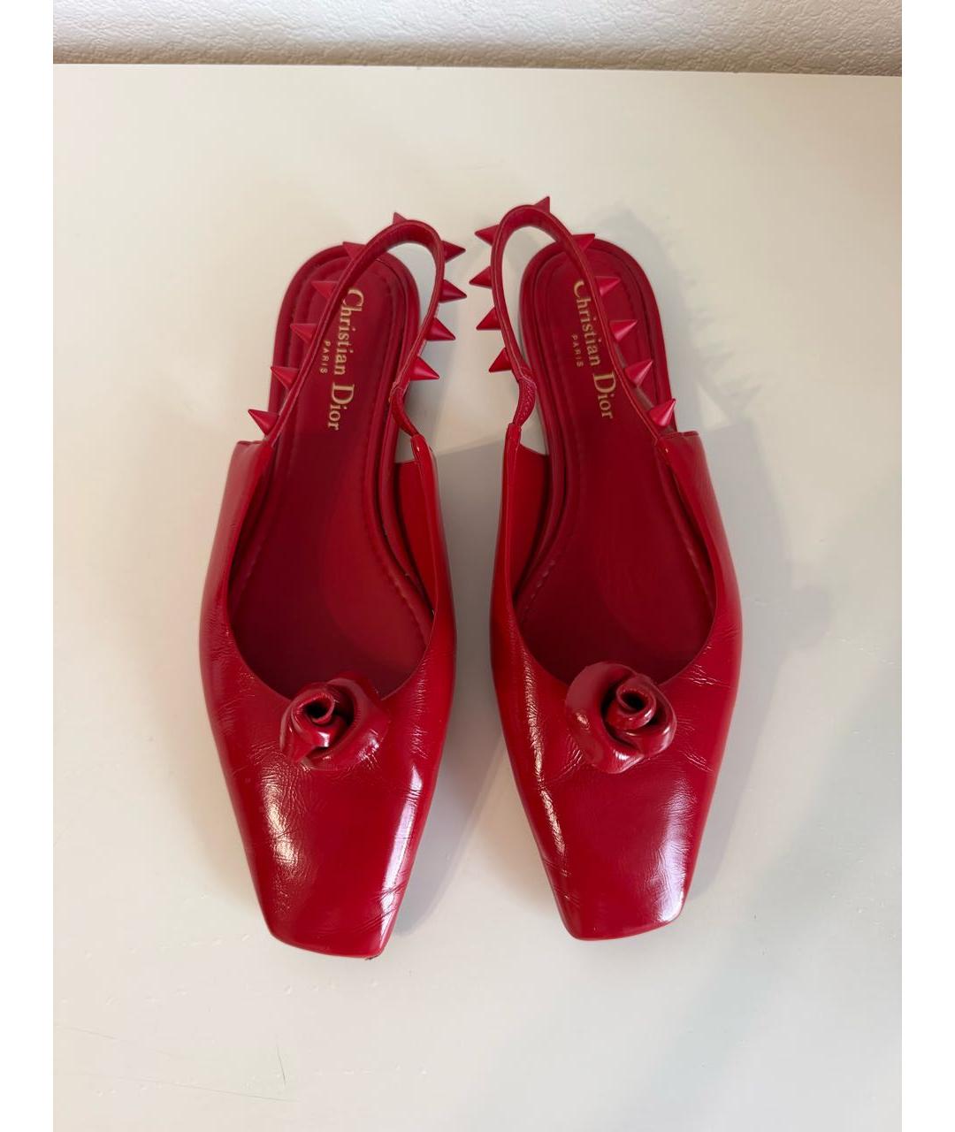 CHRISTIAN DIOR Красные балетки из лакированной кожи, фото 3