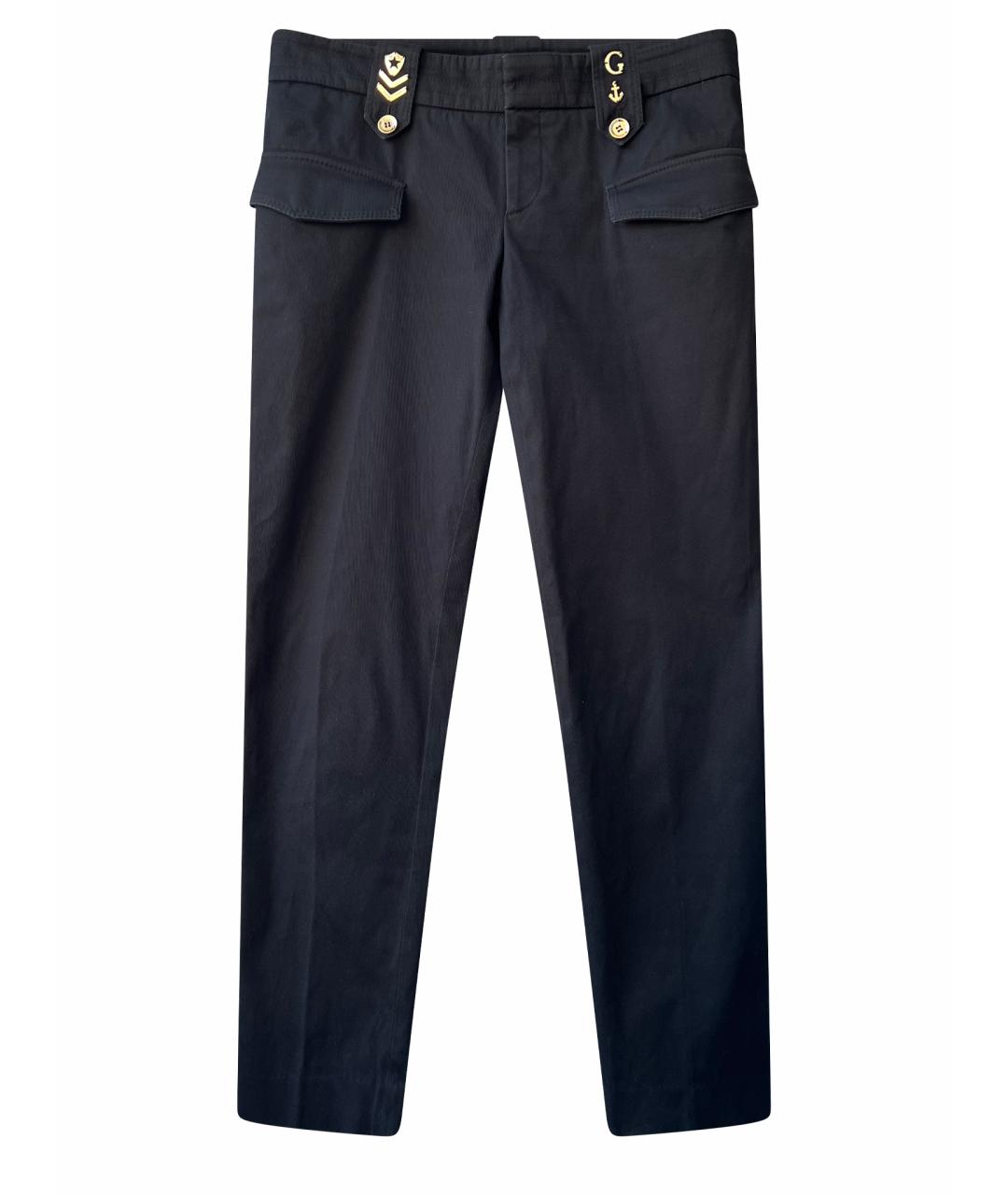 GUCCI Черные хлопковые прямые брюки, фото 1