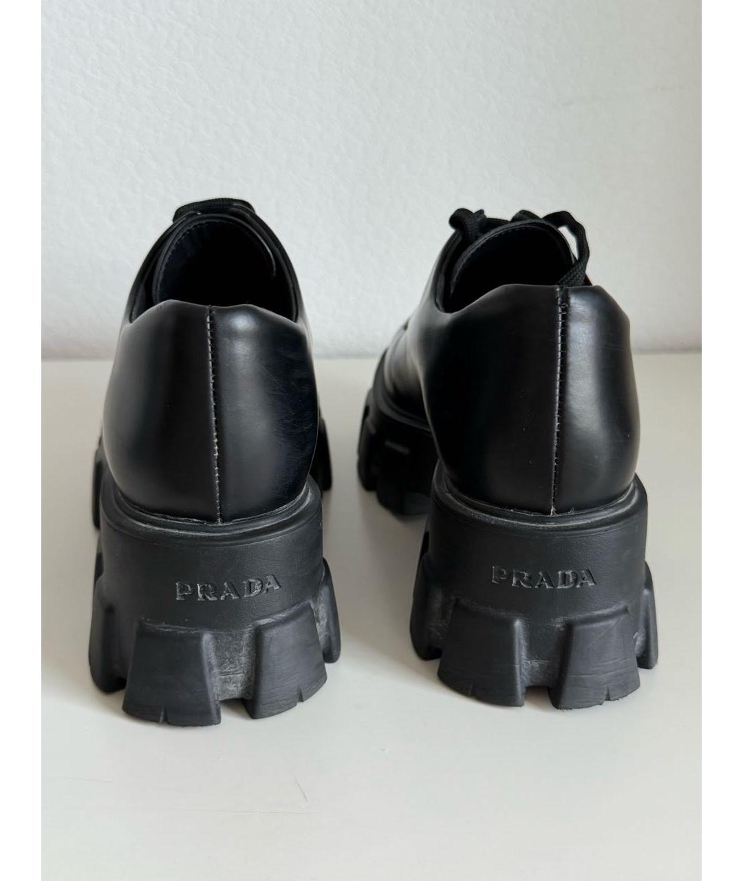 PRADA Черные кожаные брогги и оксфорды, фото 4