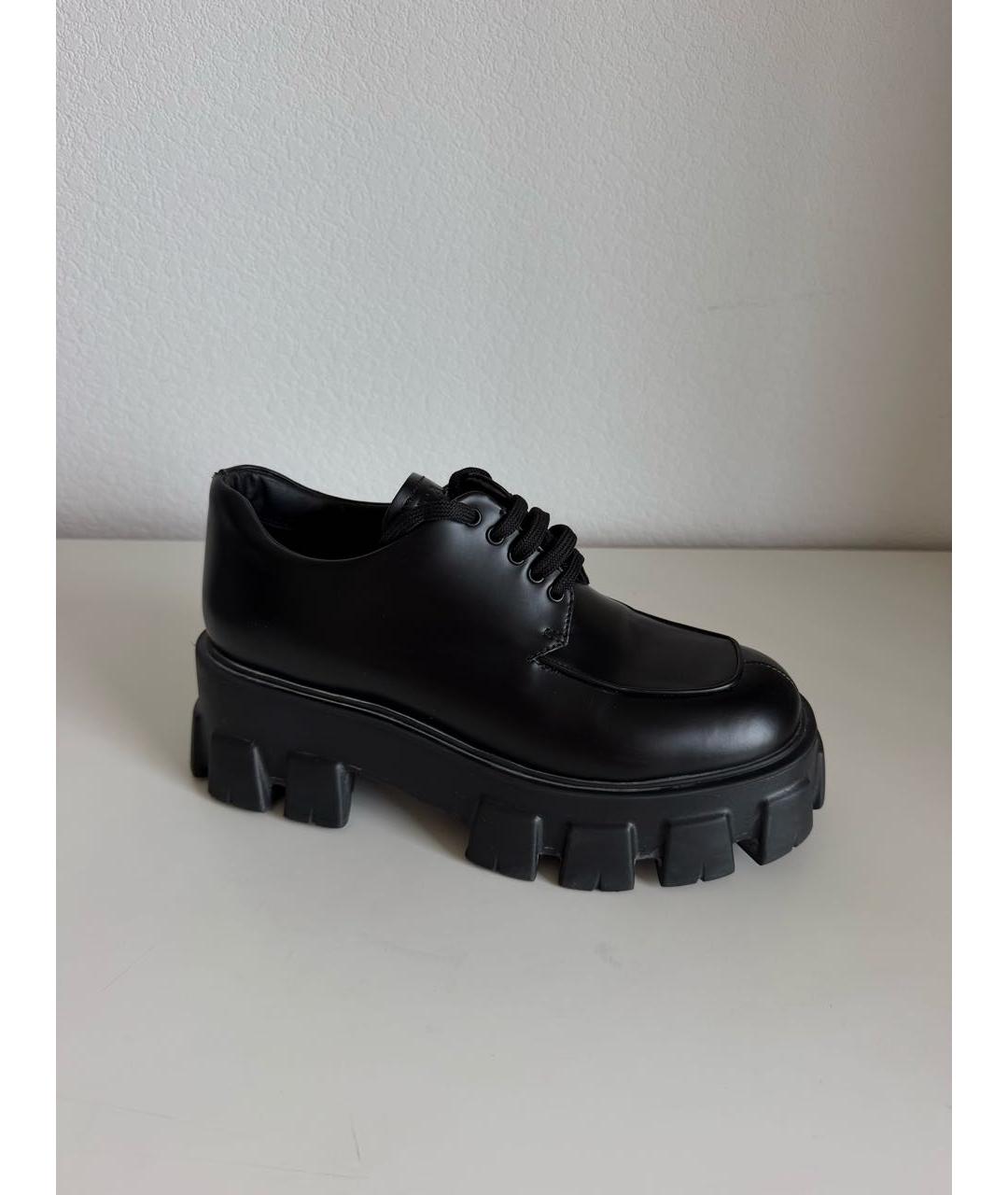 PRADA Черные кожаные брогги и оксфорды, фото 9