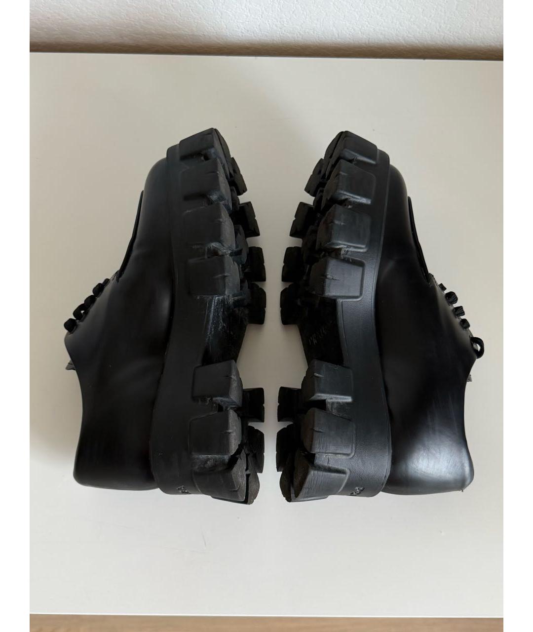 PRADA Черные кожаные брогги и оксфорды, фото 3