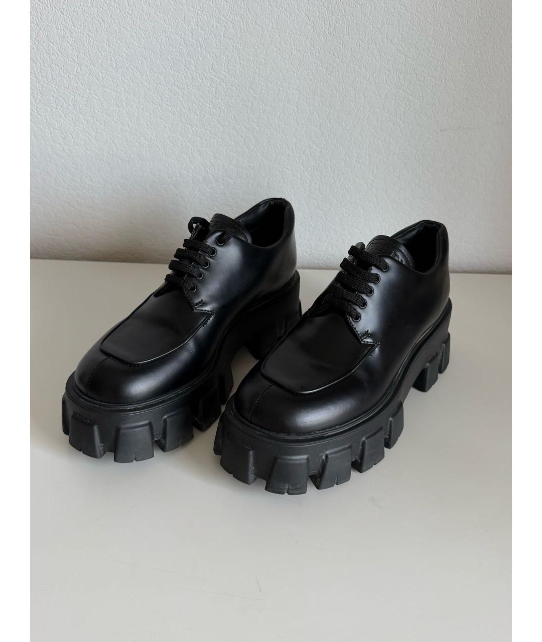 PRADA Черные кожаные брогги и оксфорды, фото 2