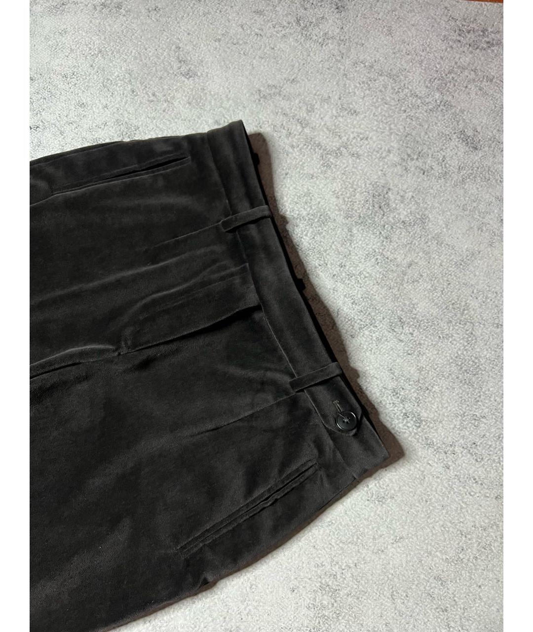 LORO PIANA Серые хлопко-эластановые брюки узкие, фото 3