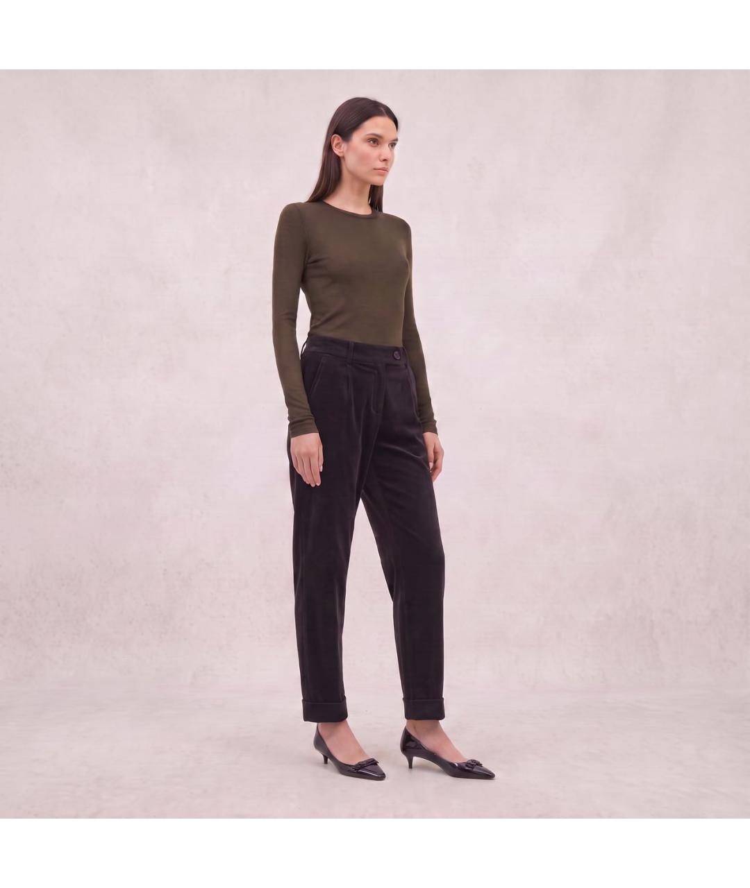 LORO PIANA Серые хлопко-эластановые брюки узкие, фото 2