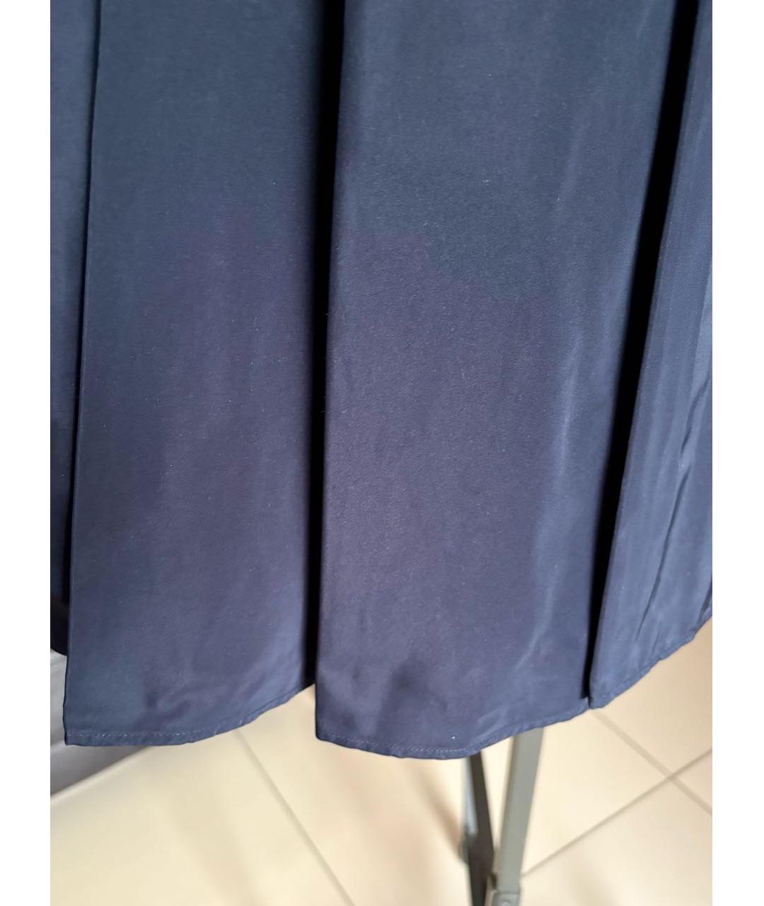 'S MAX MARA Темно-синяя полиэстеровая юбка миди, фото 3