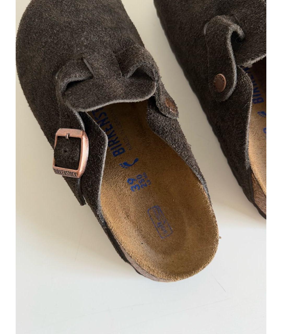 BIRKENSTOCK Коричневые замшевые сабо, фото 7